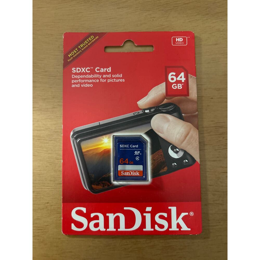 New SanDisk SDXC Memory Card 64GB Photo Video Storage